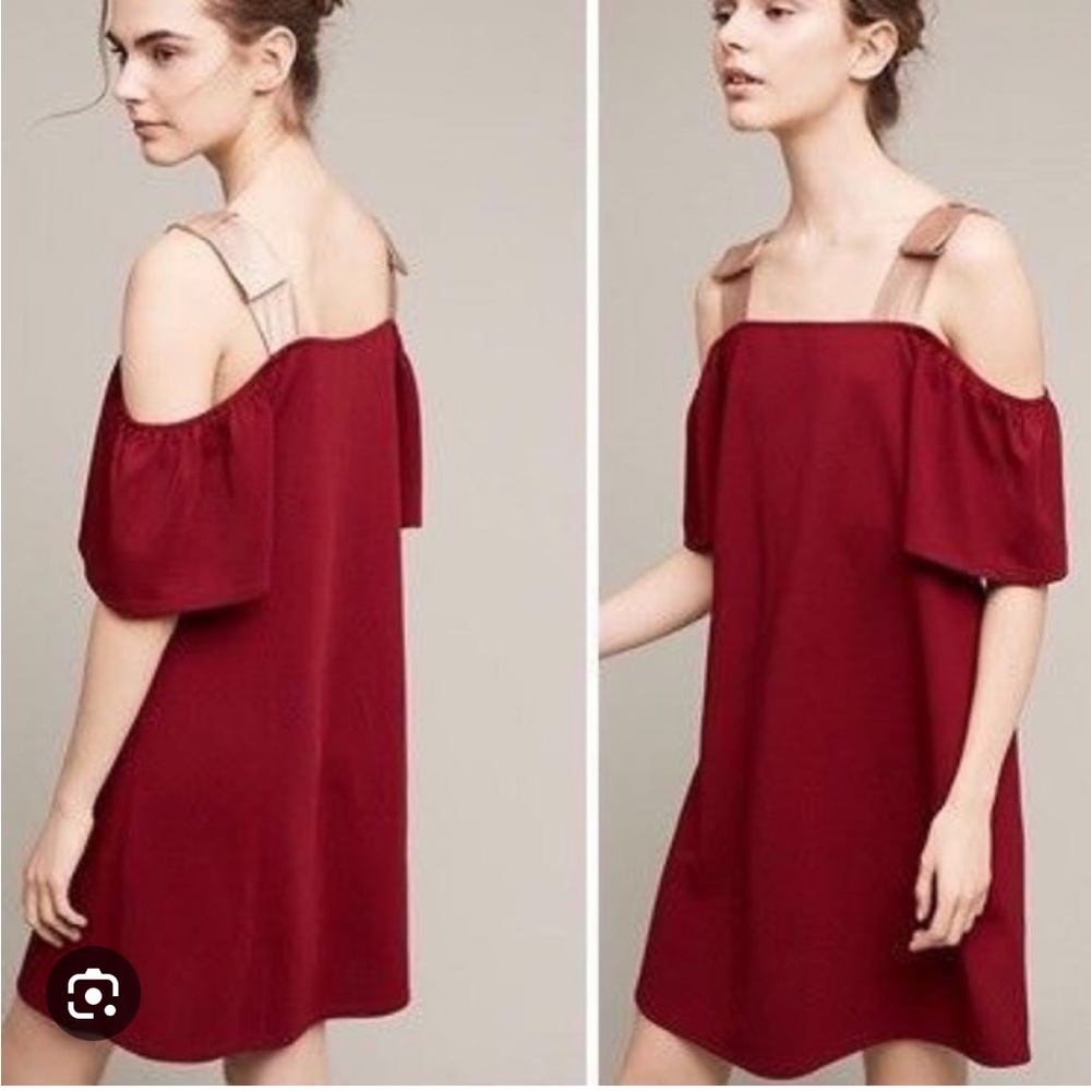 Anthropologie burgundy dress